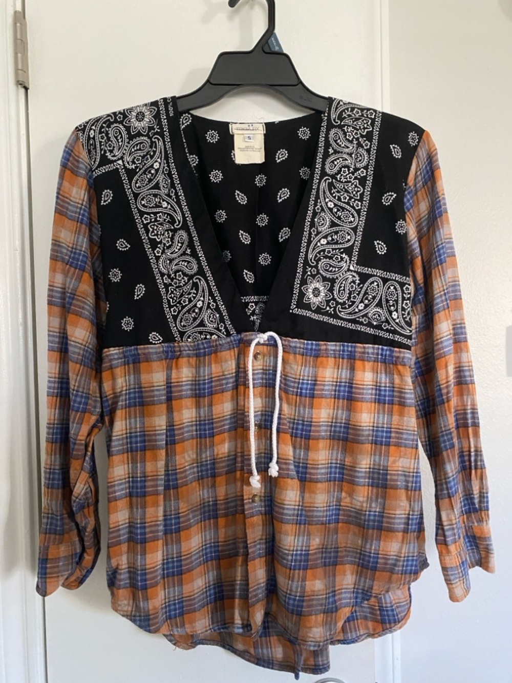 Tricia Fix W Small repurposed vintage bandana + flannel